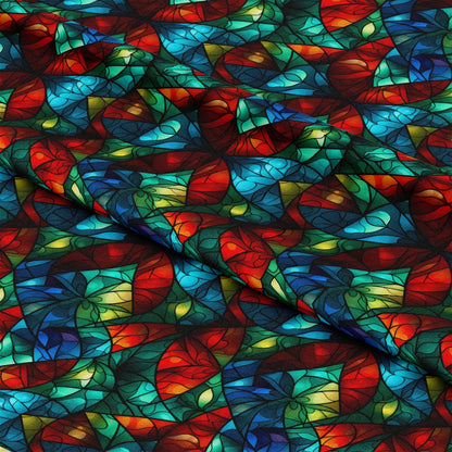 Stained Glass Christmas Pattern 16 Quilting Cotton Fabric