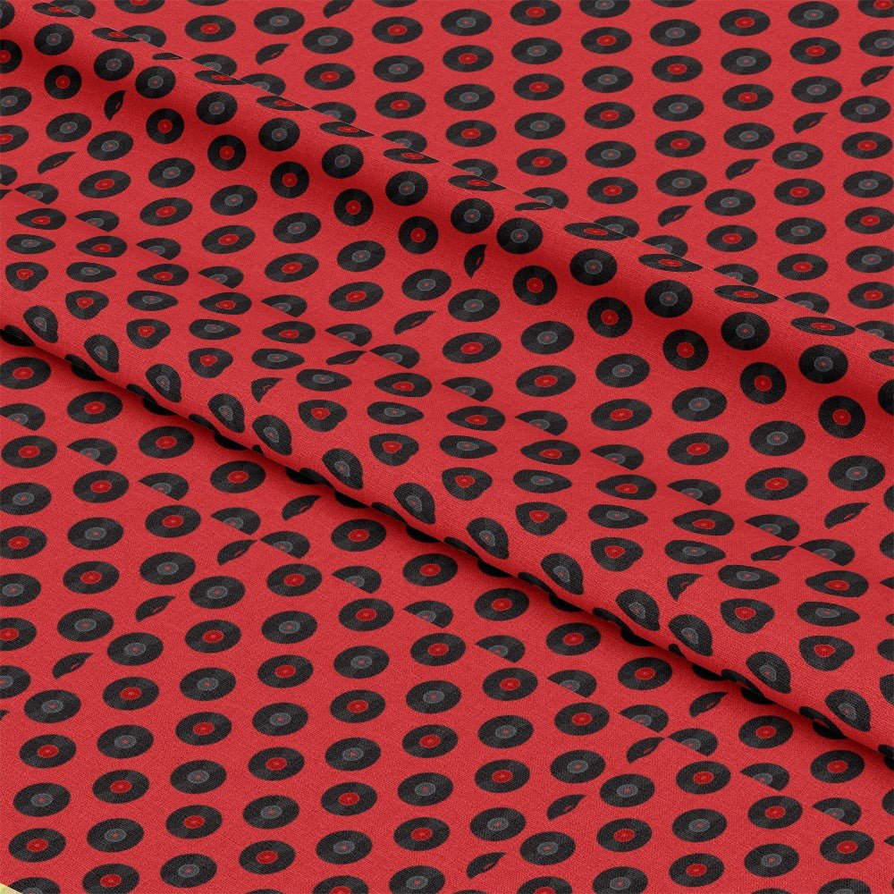 50s Black and Red Diner Pattern 8 Quilting Cotton Fabric
