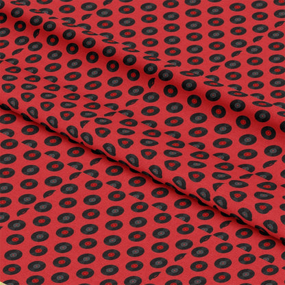 50s Black and Red Diner Pattern 8 Quilting Cotton Fabric