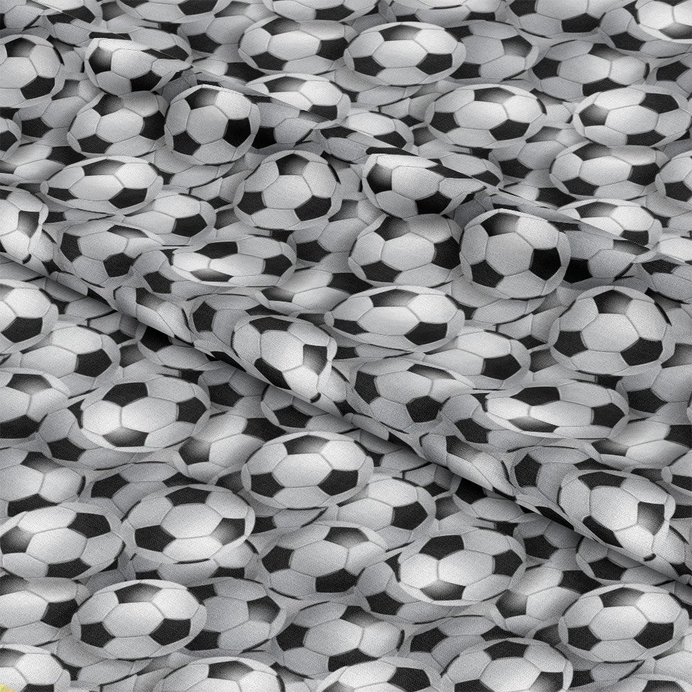 Realistic Soccer Balls Pattern 1 Quilting Cotton Fabric