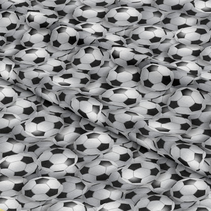 Realistic Soccer Balls Pattern 1 Quilting Cotton Fabric