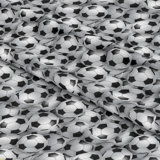 Realistic Soccer Balls Pattern 1 Quilting Cotton Fabric