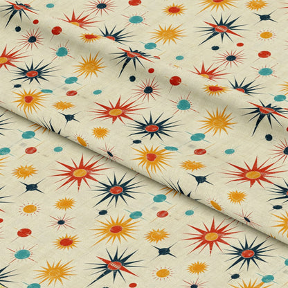 Retro Starburst Pattern 12 Quilting Cotton Fabric