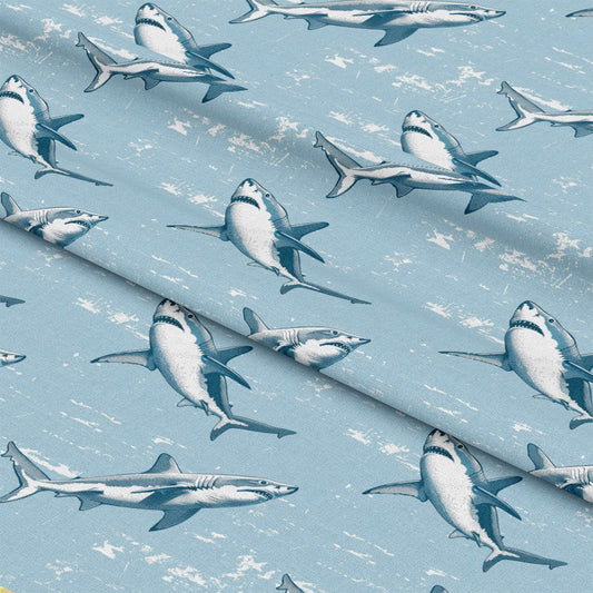 Sharks Circling Pattern 1 Quilting Cotton Fabric