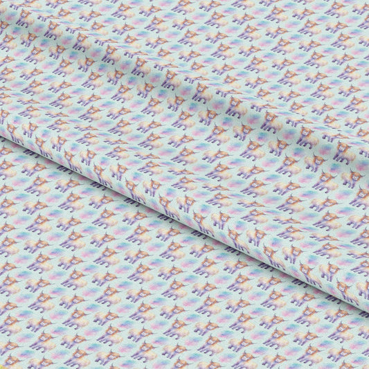 Funky Highland Cows Pattern 6 Quilting Cotton Fabric
