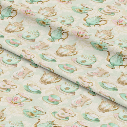 Whimsical Tea Party Pattern 8 Quilting Cotton Fabric
