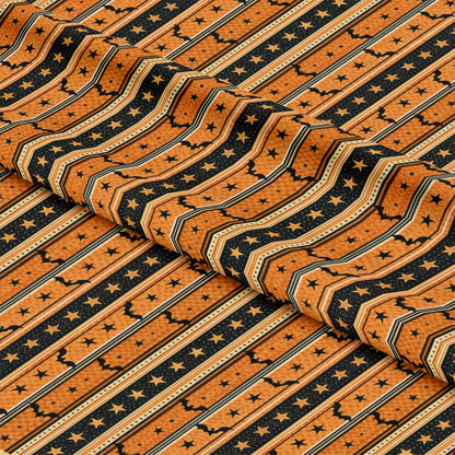 Halloween Gingham and Stripes Pattern 3 Quilting Cotton Fabric