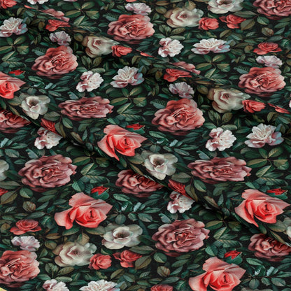 Realistic Flower Patch Pattern 7 Quilting Cotton Fabric