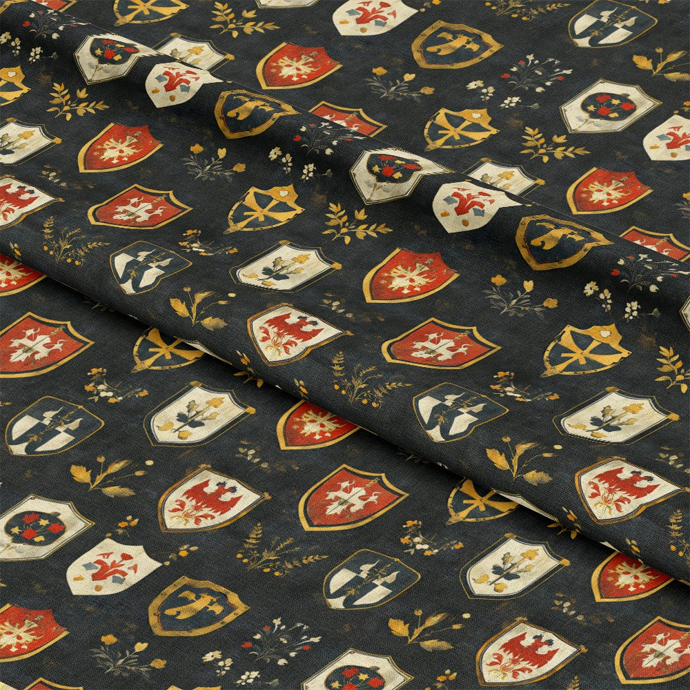 Rustic German Banners and Shields Pattern 15 Quilting Cotton Fabric