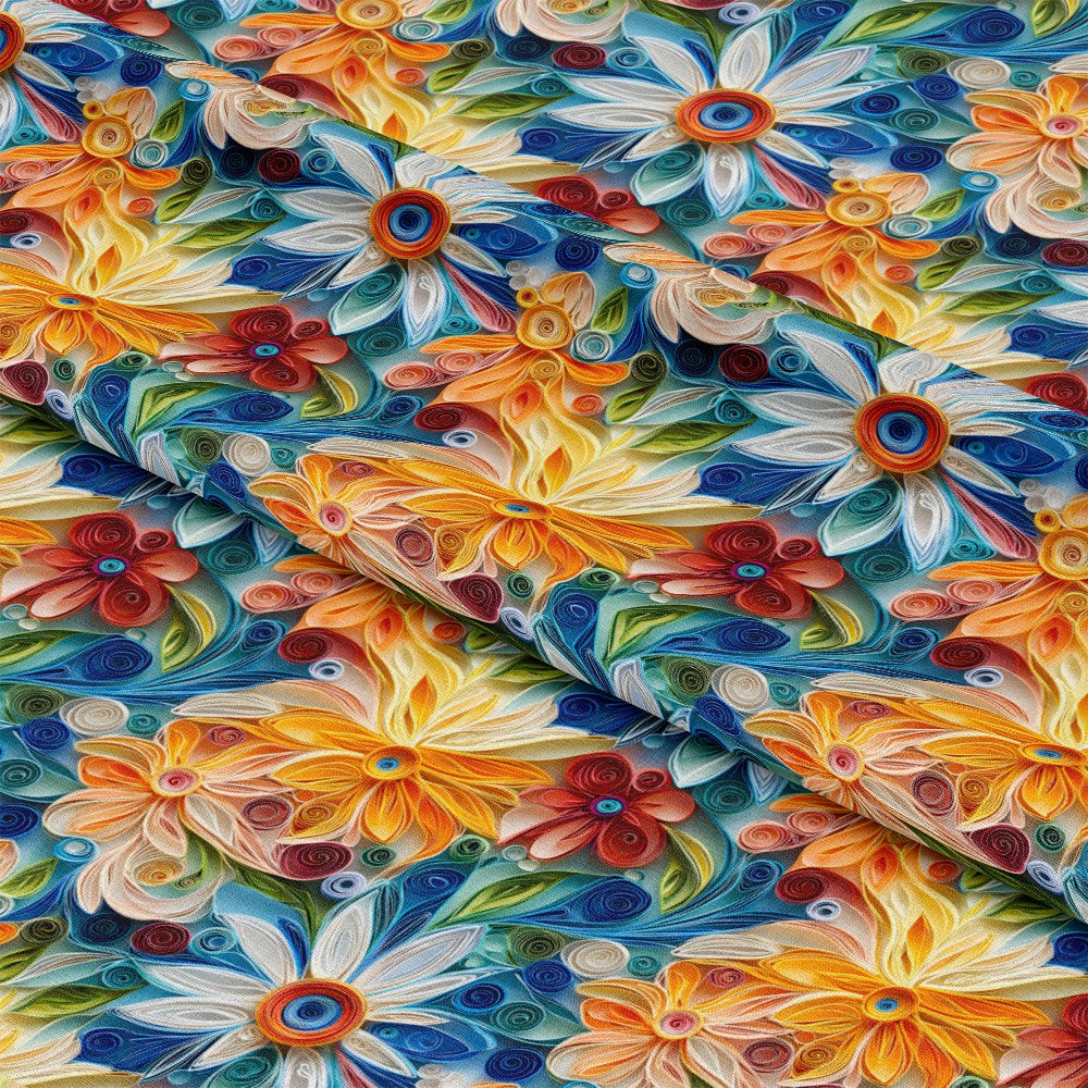 Abstract Paper Quilling Pattern 4 Quilting Cotton Fabric