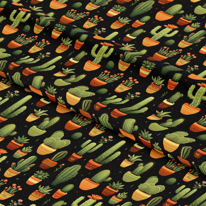 Retro Cactus Pattern 1 Quilting Cotton Fabric