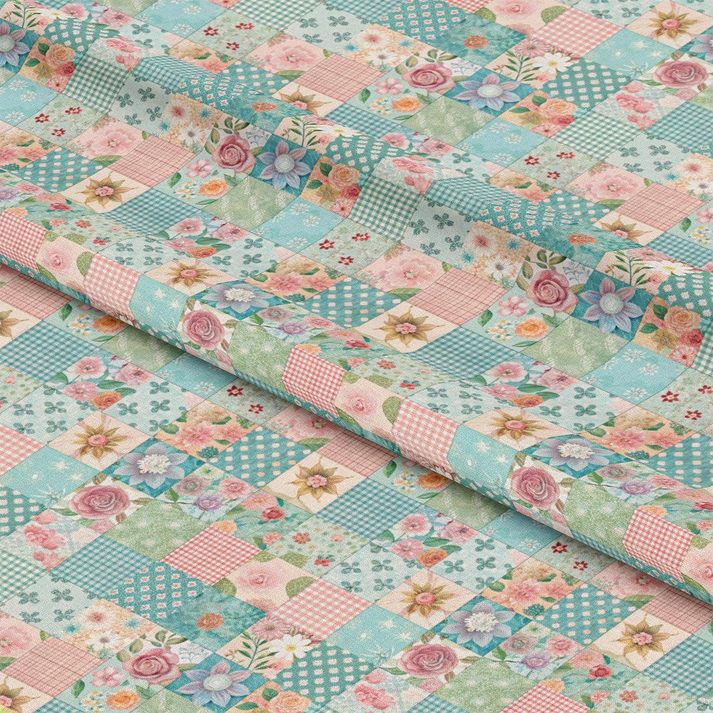 Spring Patchwork Pattern 2 Quilting Cotton Fabric