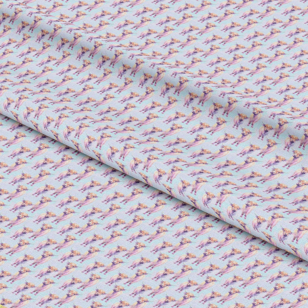 Funky Highland Cows Pattern 8 Quilting Cotton Fabric