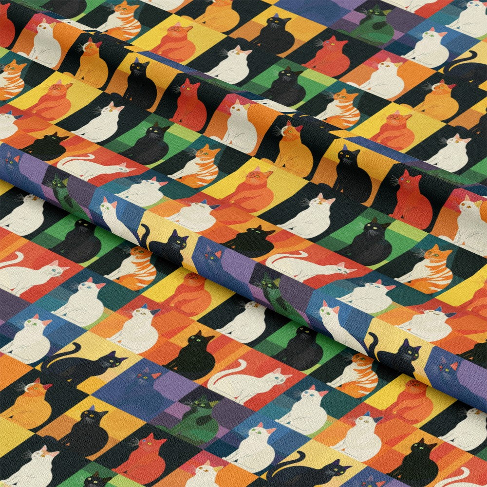 Cat Patchwork Pattern 14 Quilting Cotton Fabric