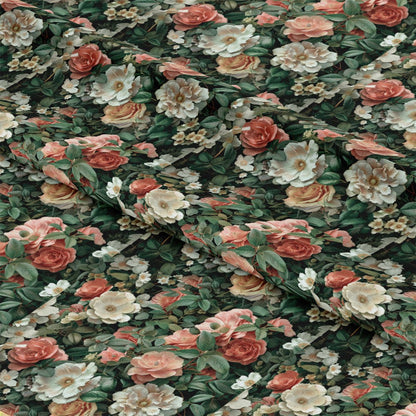 Realistic Flower Patch Pattern 9 Quilting Cotton Fabric