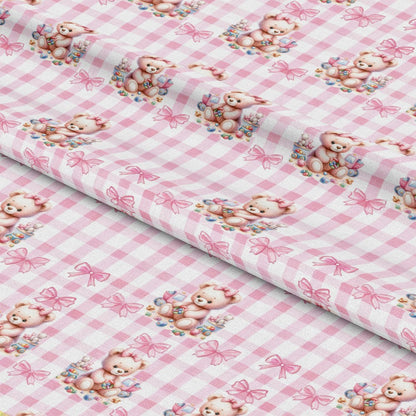 Pink Baby Teddy Bears Pattern 4 Quilting Cotton Fabric