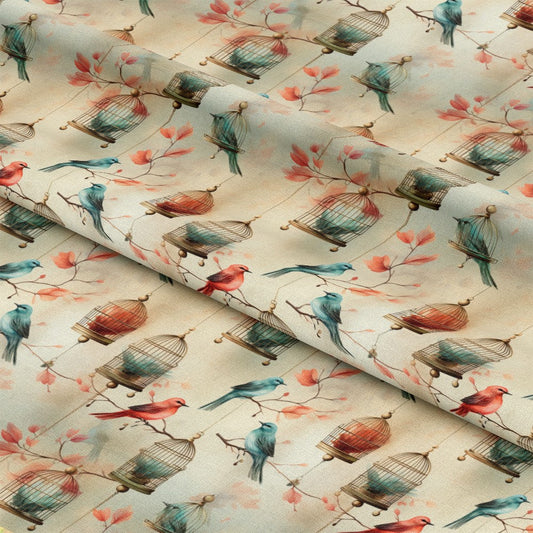 Vintage Birdcages Pattern 11 Quilting Cotton Fabric