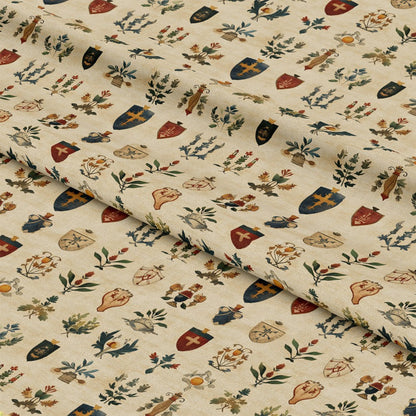 Rustic German Banners and Shields Pattern 4 Quilting Cotton Fabric