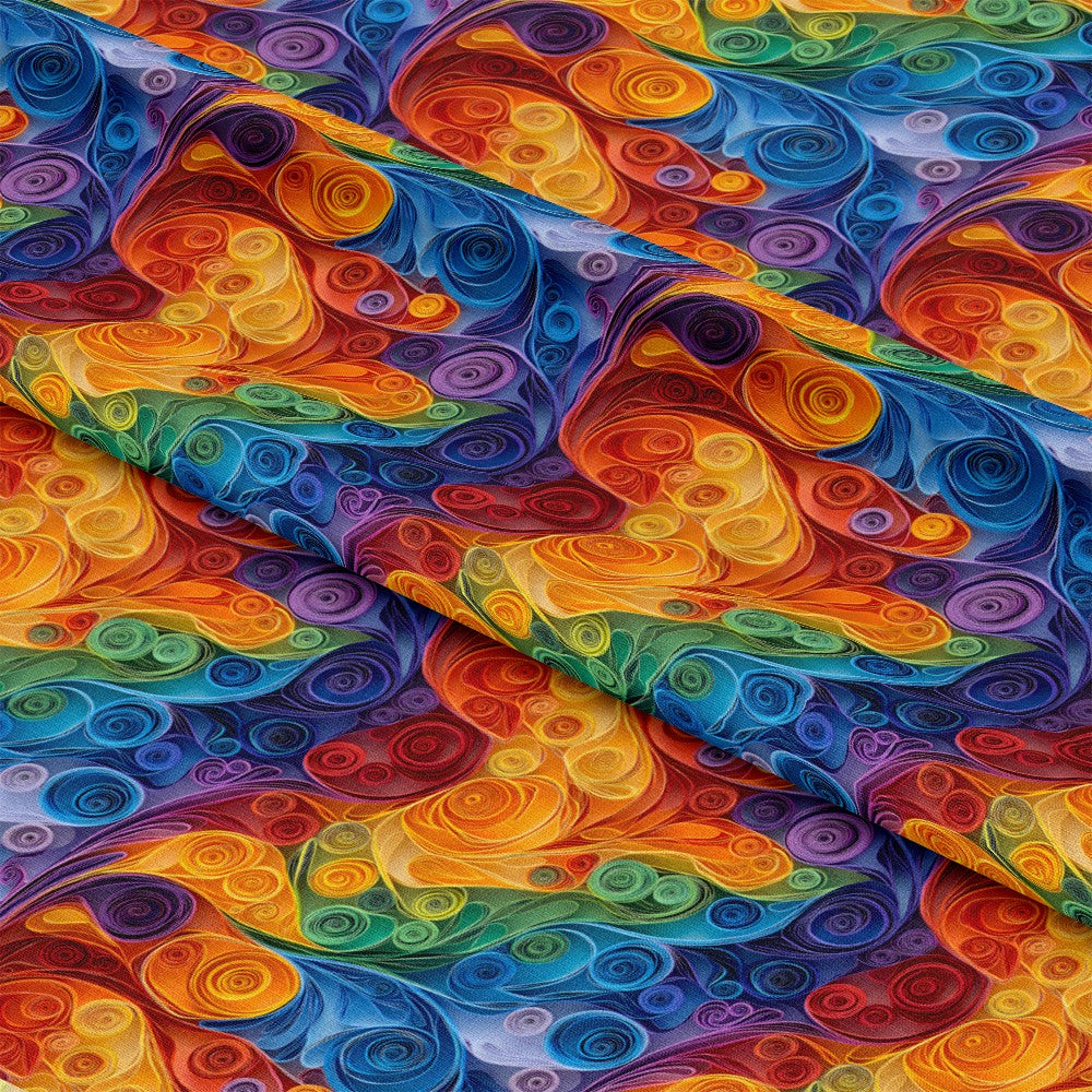 Abstract Paper Quilling Pattern 7 Quilting Cotton Fabric