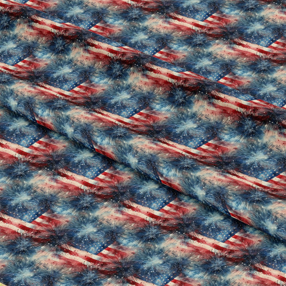 Patriotic Grunge Pattern 9 Quilting Cotton Fabric