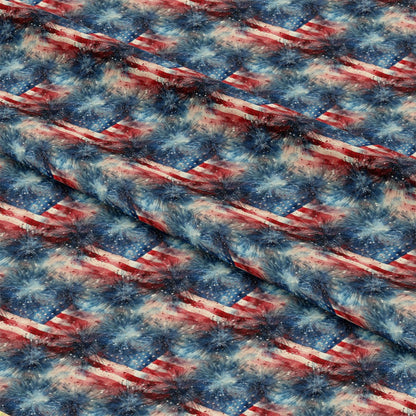 Patriotic Grunge Pattern 9 Quilting Cotton Fabric