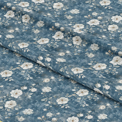 Vintage Farmhouse Blue Pattern 1 Quilting Cotton Fabric