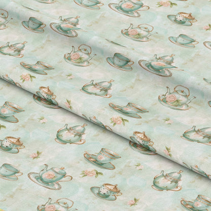 Whimsical Tea Party Pattern 12 Quilting Cotton Fabric