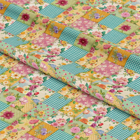 Spring Patchwork Pattern 9 Quilting Cotton Fabric
