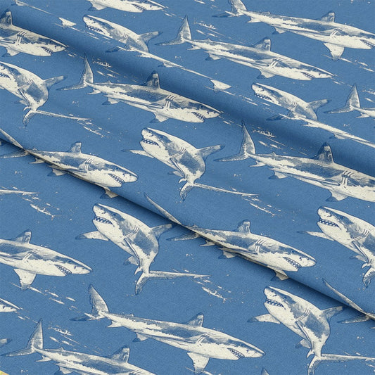 Sharks Circling Pattern 5 Quilting Cotton Fabric