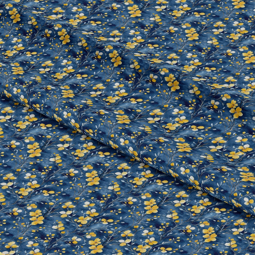 Blue Jay Florals Pattern 1 Quilting Cotton Fabric