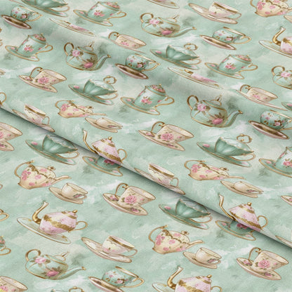 Whimsical Tea Party Pattern 5 Quilting Cotton Fabric