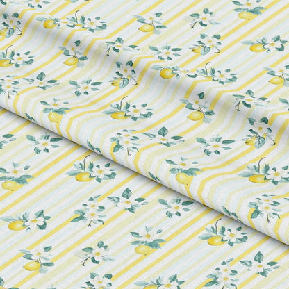 Lemon Floral Shabby Chic Pattern 10 Quilting Cotton Fabric