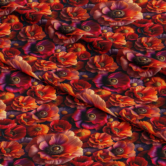 Realistic Flowers Pattern 12 Quilting Cotton Fabric