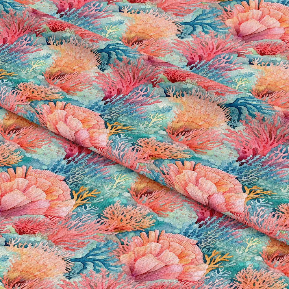 Colorful Coral Pattern 1 Quilting Cotton Fabric