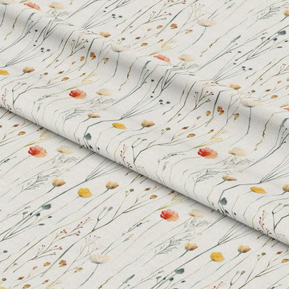 Handdrawn Meadow Wildflowers Pattern 1 Quilting Cotton Fabric