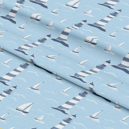 Lighthouse and Sailboats Pattern 8 Quilting Cotton Fabric