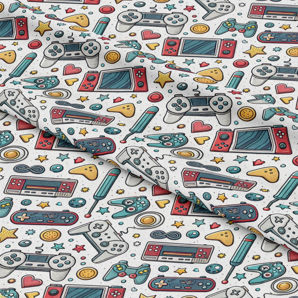 Modern Gamer Controllers Pattern 6 Quilting Cotton Fabric