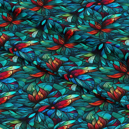 Stained Glass Christmas Pattern 20 Quilting Cotton Fabric