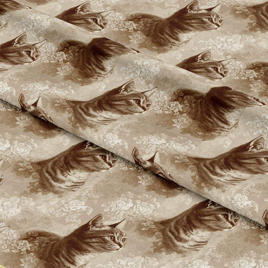 Vintage Cats With Lace Pattern 13 Quilting Cotton Fabric