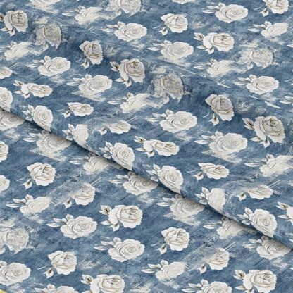 Vintage Farmhouse Blue Pattern 5 Quilting Cotton Fabric
