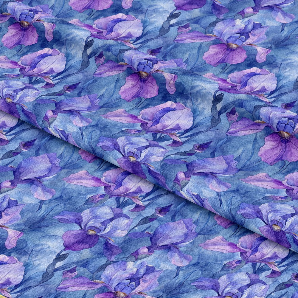 Iris Bloom Floral Pattern 5 Quilting Cotton Fabric