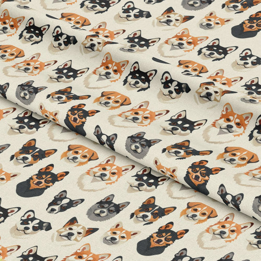 Dog Heads Pattern 6 Quilting Cotton Fabric