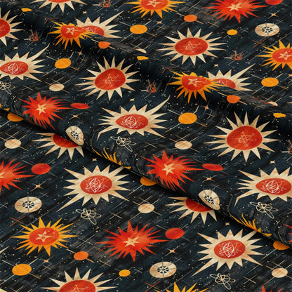 Retro Starburst Pattern 14 Quilting Cotton Fabric
