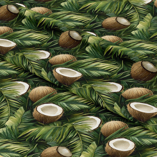 Coconut Jungle Leaves Pattern 16 Quilting Cotton Fabric
