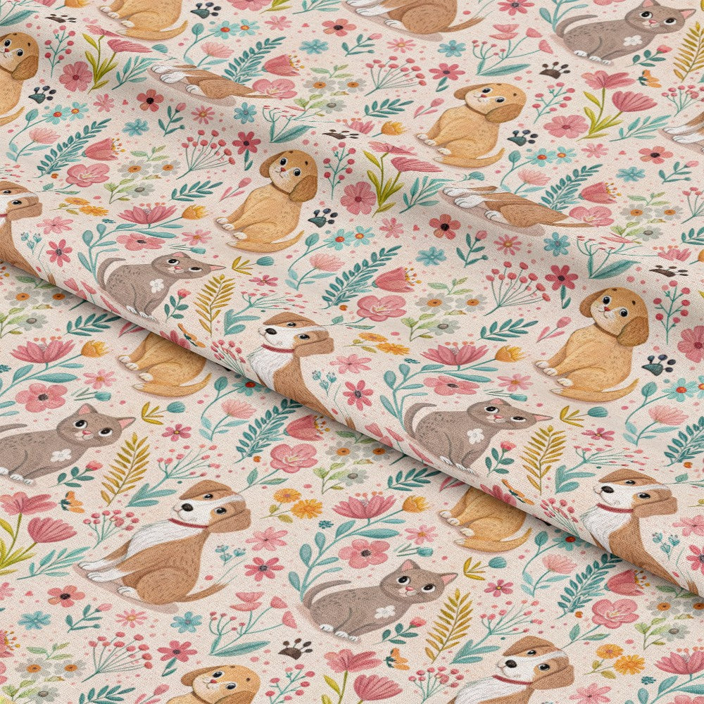 Heart and Paw Prints Pattern 8 Quilting Cotton Fabric