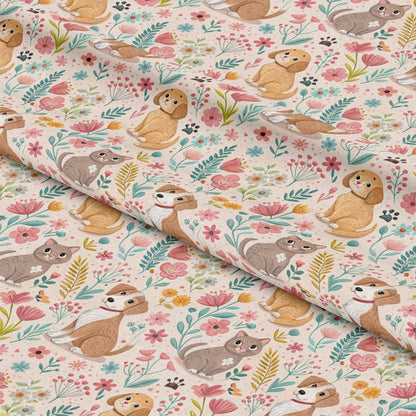 Heart and Paw Prints Pattern 8 Quilting Cotton Fabric