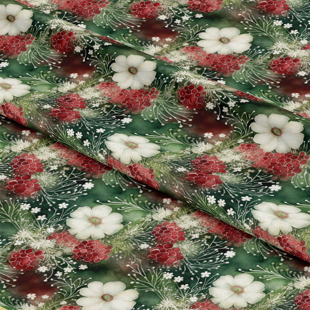 Christmas Florals Pattern 18 Quilting Cotton Fabric