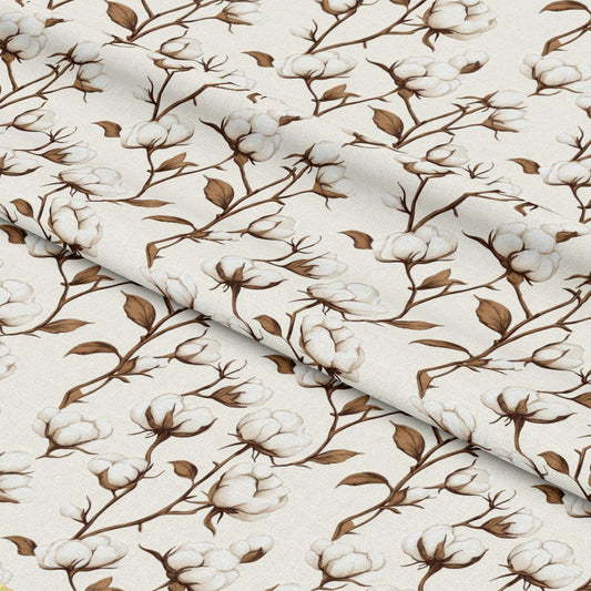 Raw White Cotton Pattern 11 Quilting Cotton Fabric
