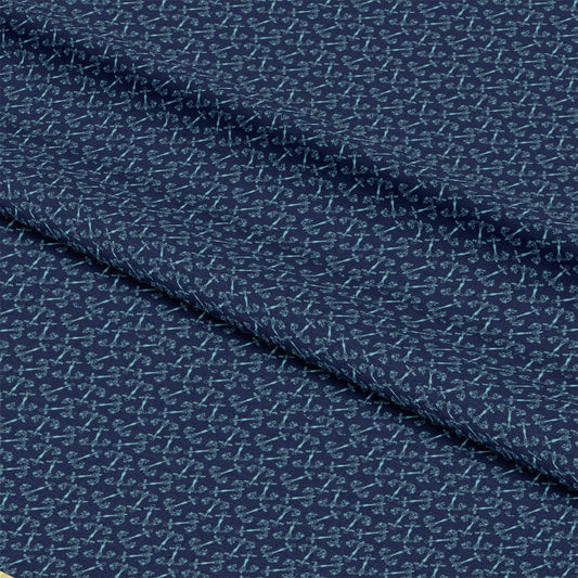 Navy Nautical Sea Pattern 8 Quilting Cotton Fabric