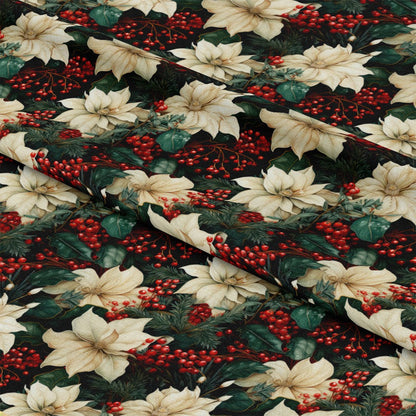 Christmas Florals Pattern 7 Quilting Cotton Fabric